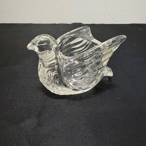 Vintage Avon Glass Dove Bird Candle Holder Figurine